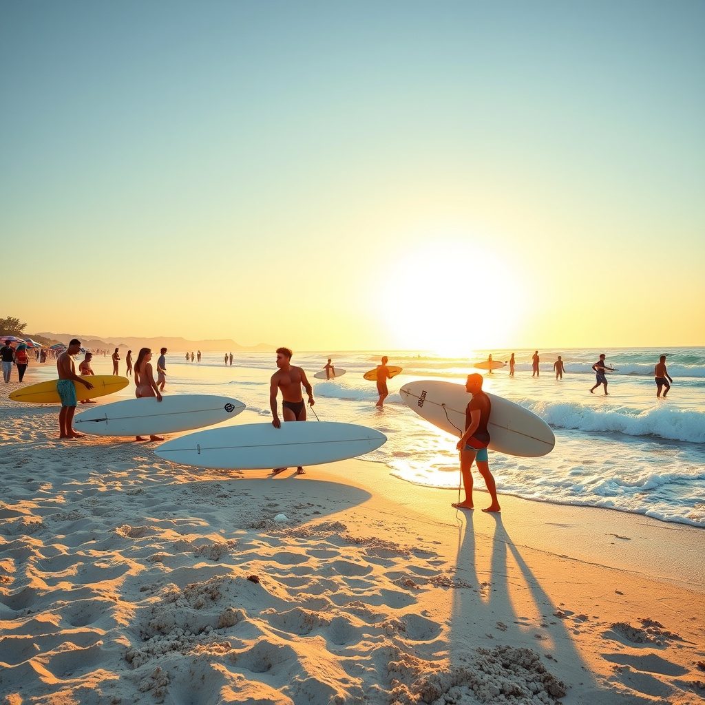 First-time surfers enjoying a lesson